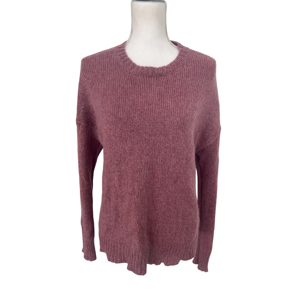 Eileen Fisher Cozy Ribbed Knit‎ Sweater Pullover Crewneck Mauve Plum Casual